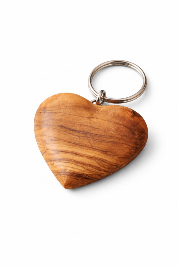 Olijfhouten Sleutelhanger - Hart