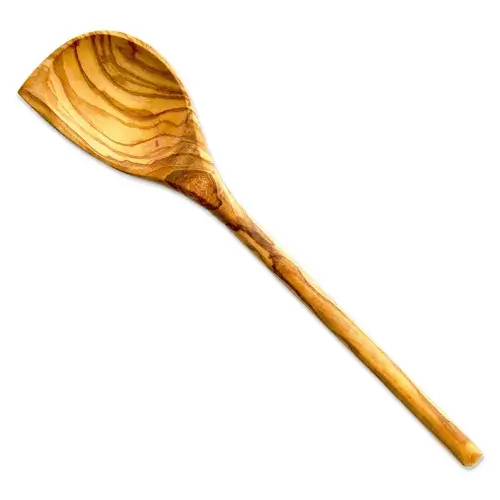 Olijfhouten Kooklepel met Hoek - 30 cm