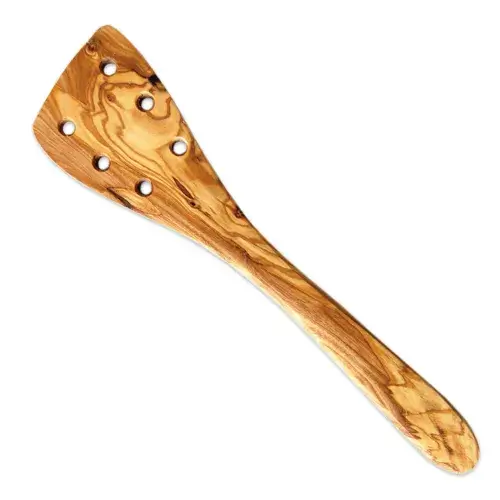 Olijfhouten Bakspatel met Gaten - 30 cm